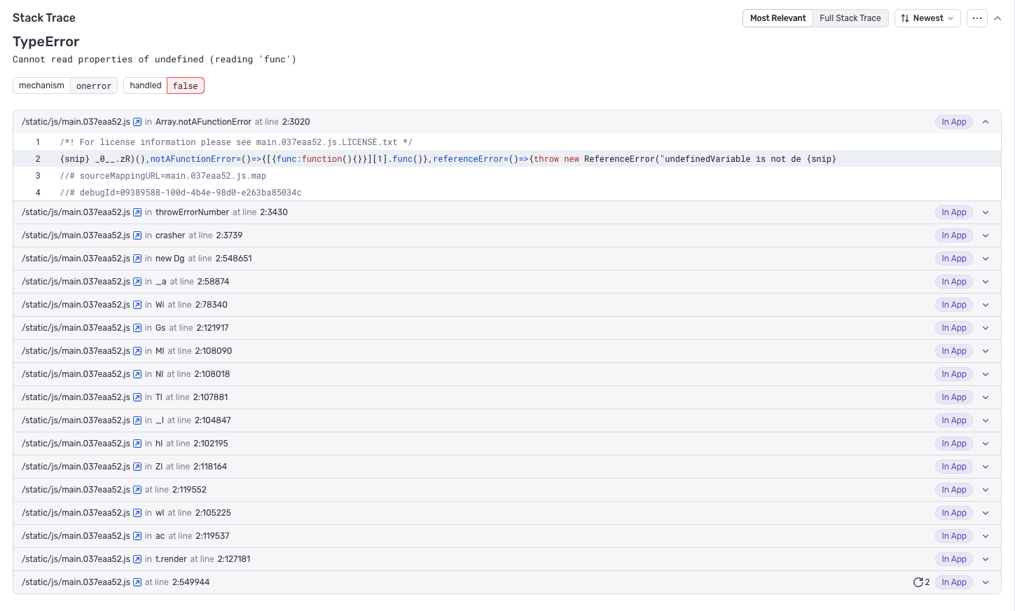bad stack trace example