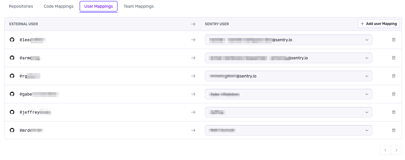 Configure GitHub user mappings