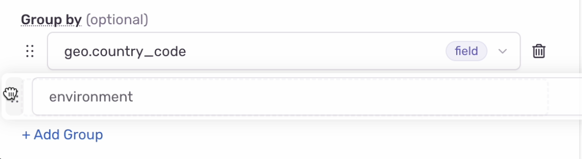 Drag and drop group by.